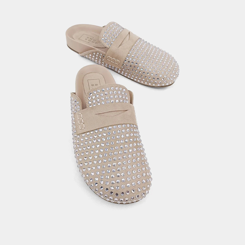 Tracy taupe suede slide