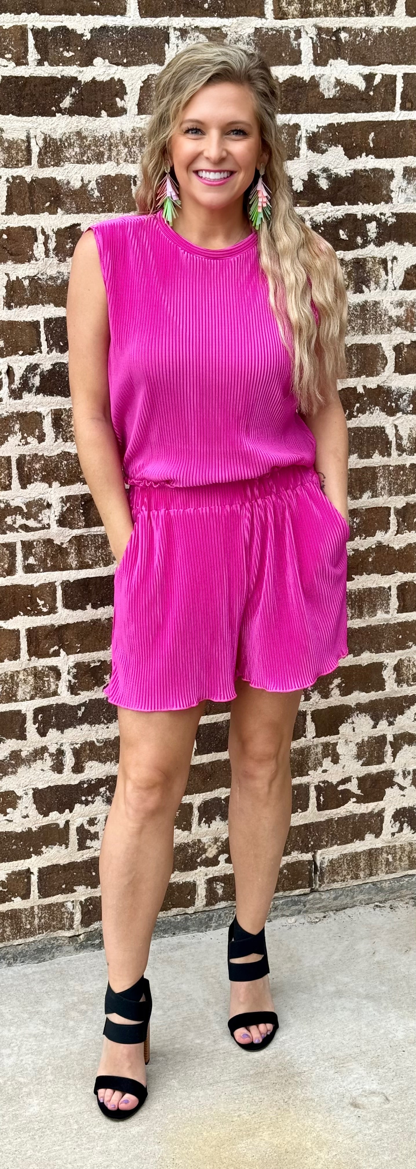 Hard to Resist Pleated Set •Magenta