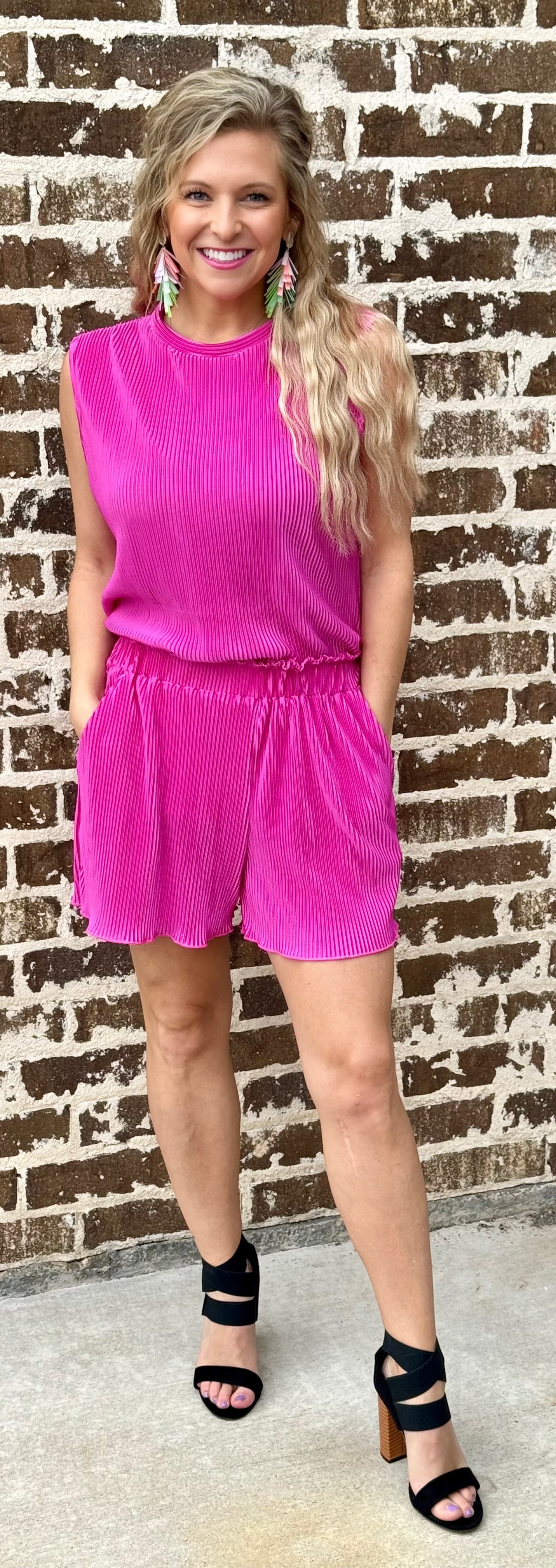 Hard to Resist Pleated Set •Magenta