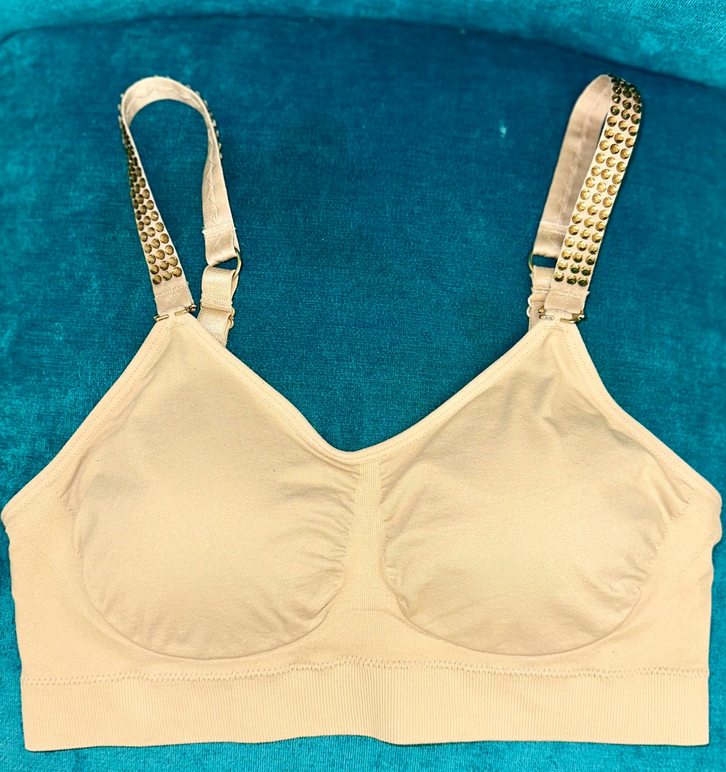 Strap- It Bra - Tan with Rhinestone Straps