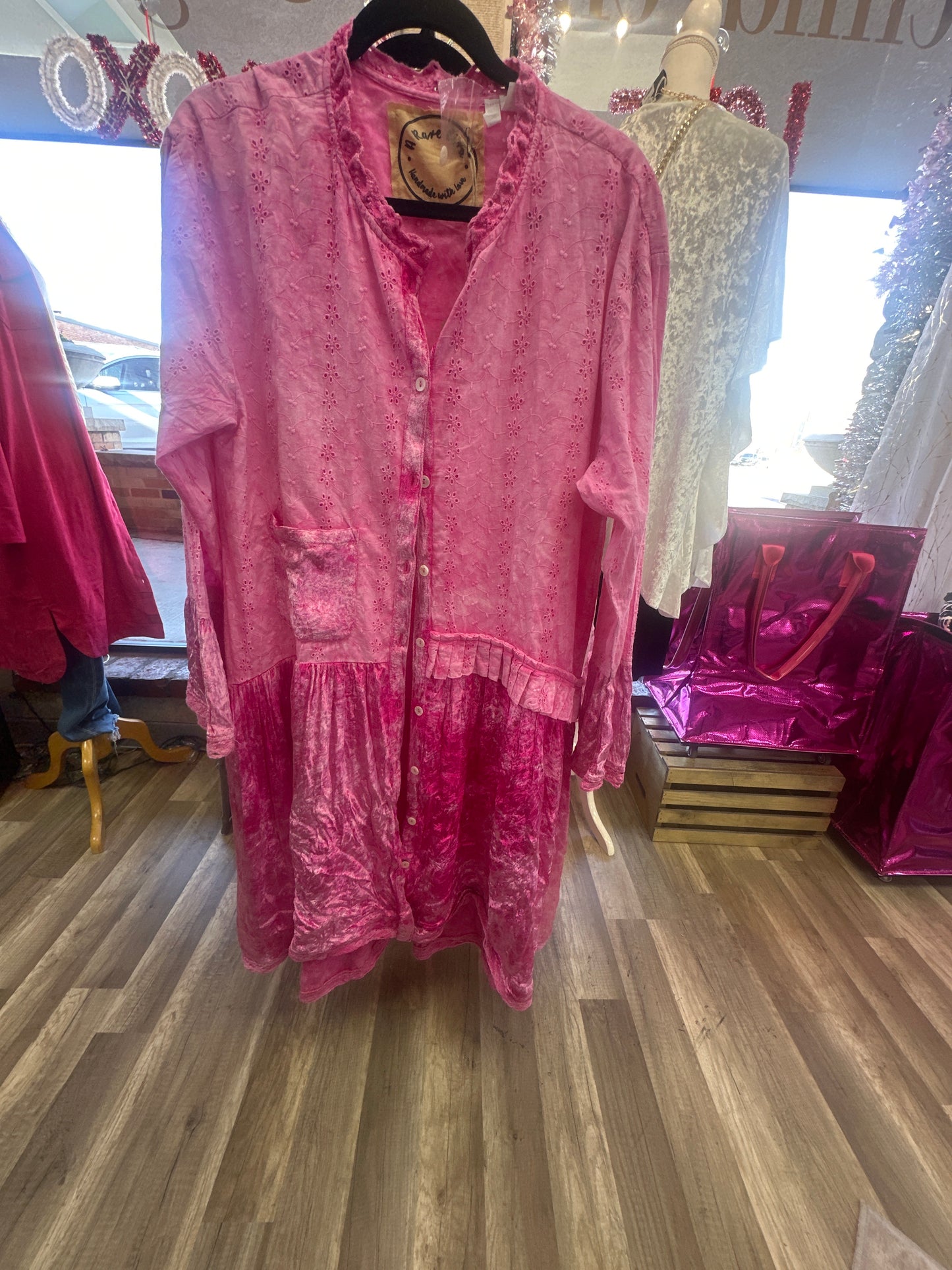 Pink Velvet Duster