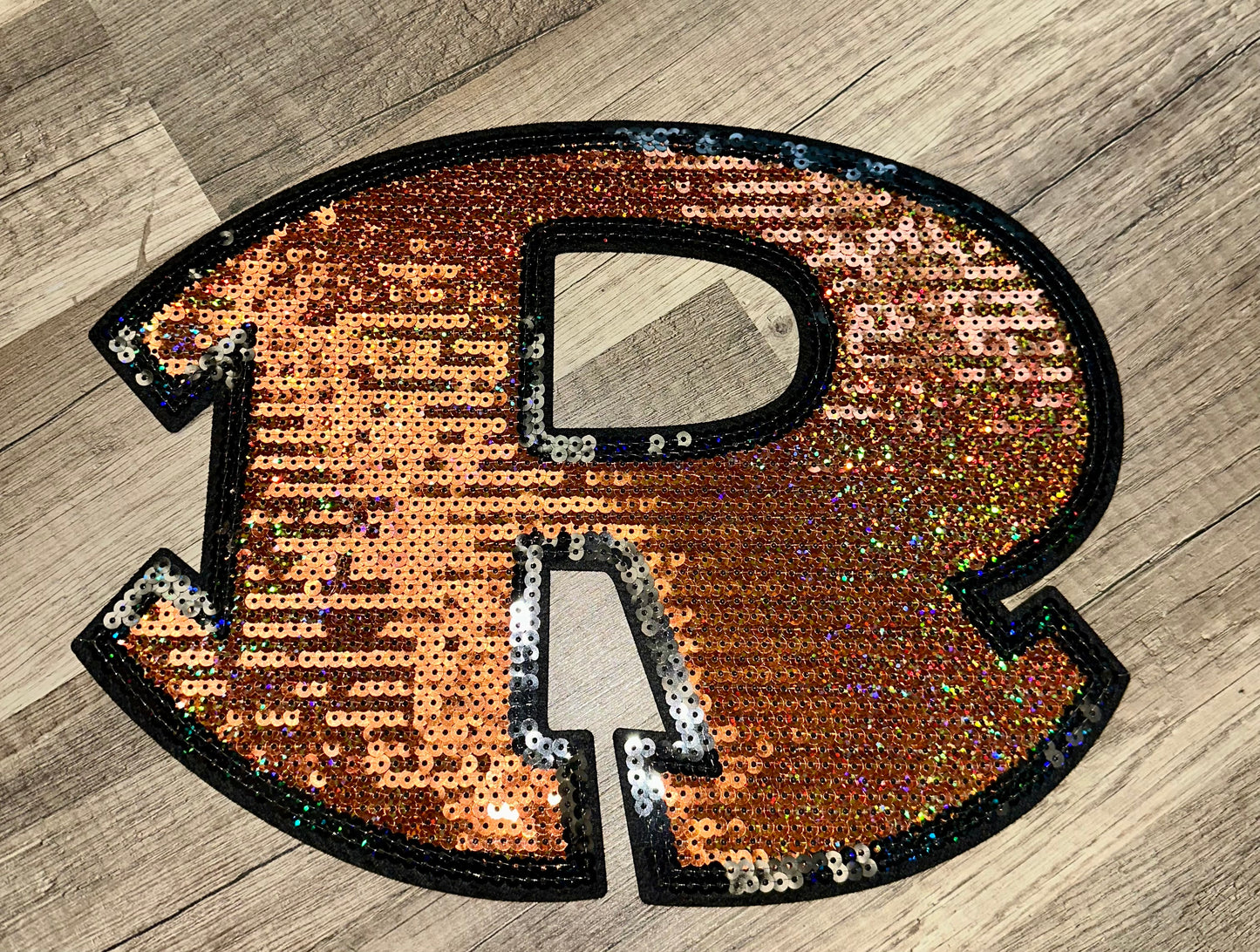 Large R Sequin Patch