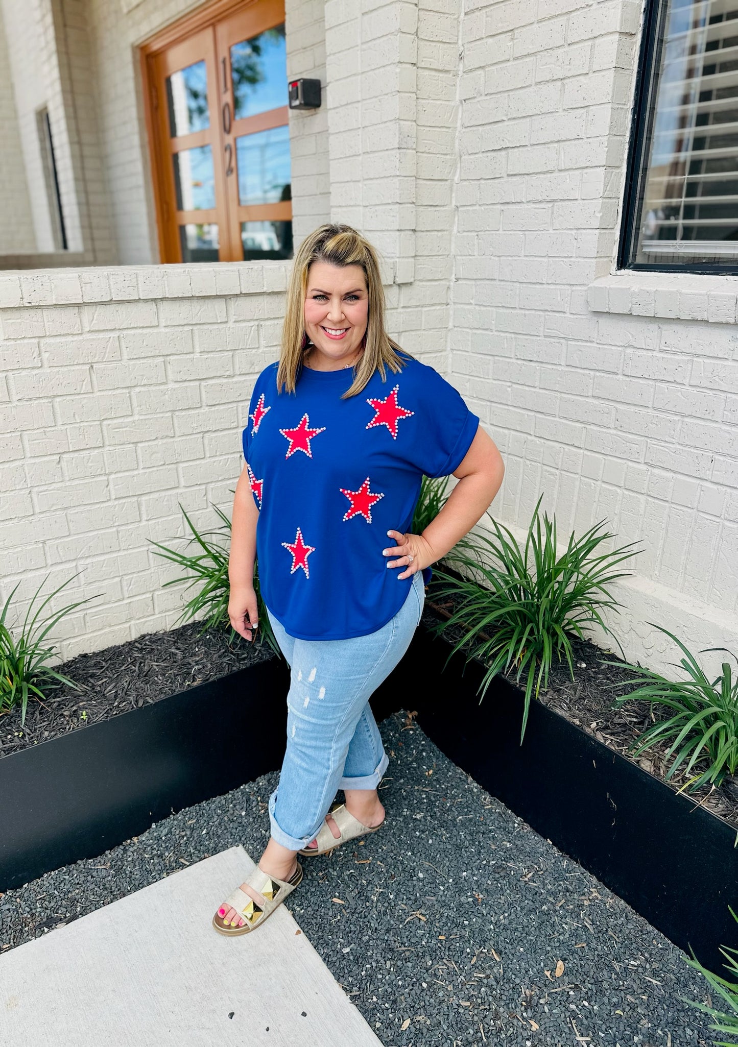 Americana Pearl Star Top