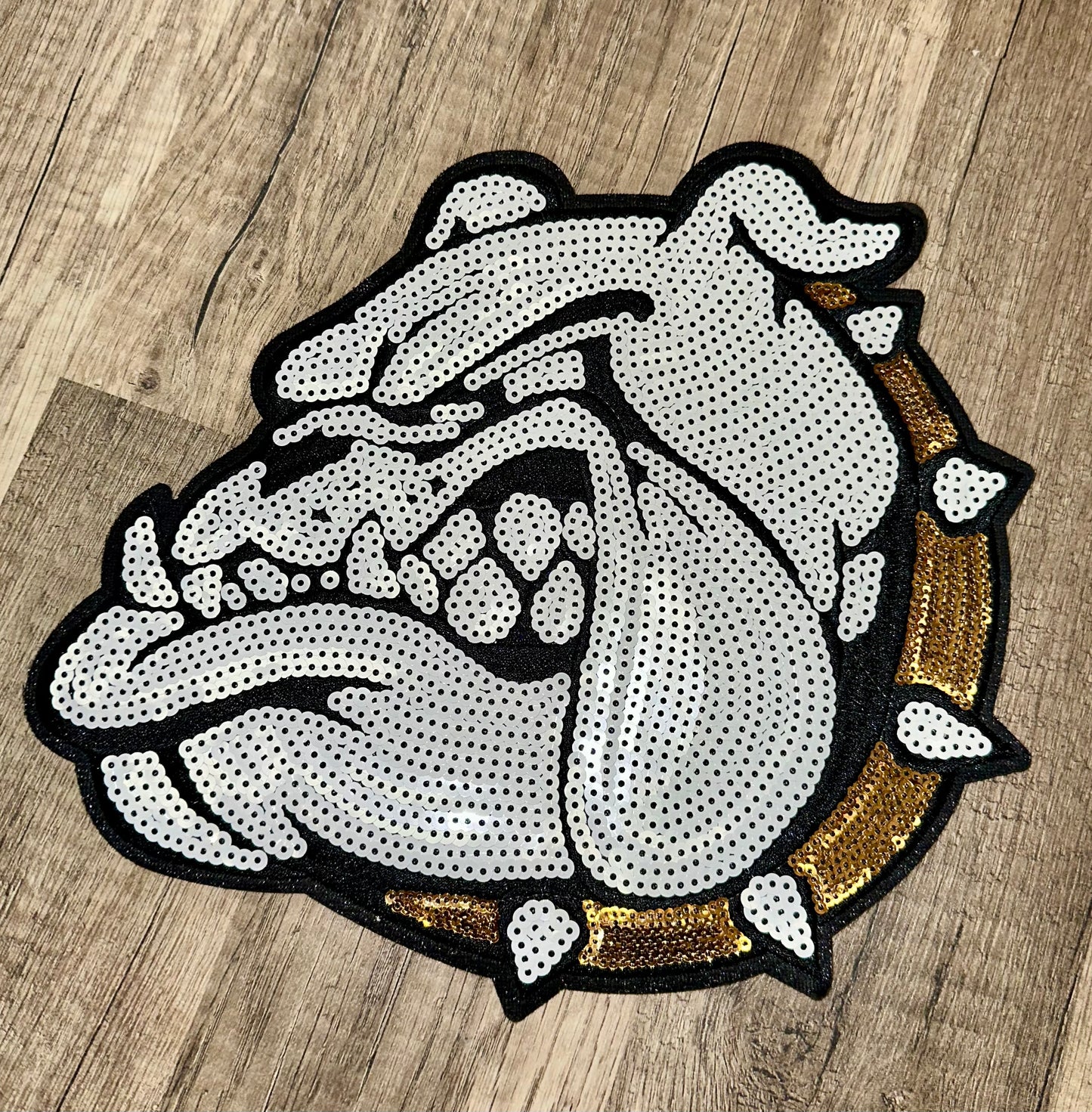 Large Bulldog Sequin Patch