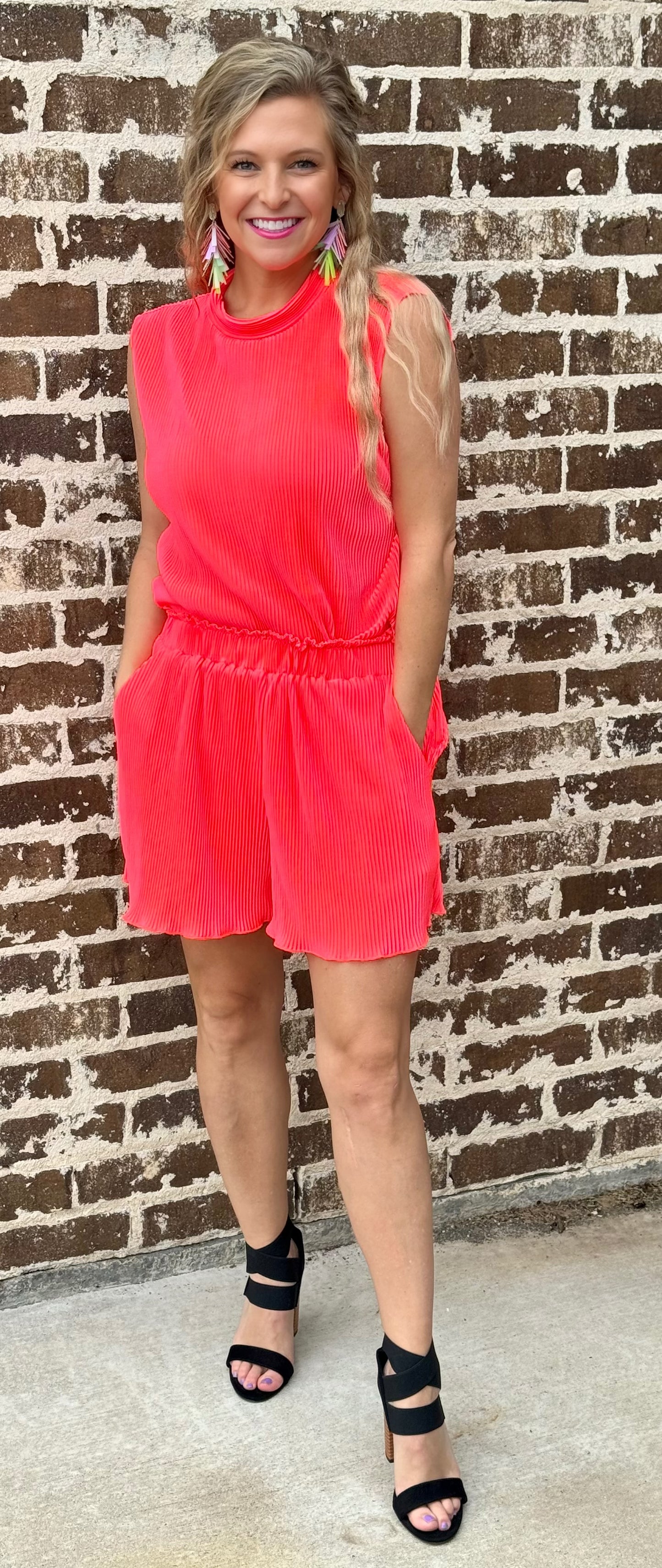 Hard to Resist Pleated Set •Coral