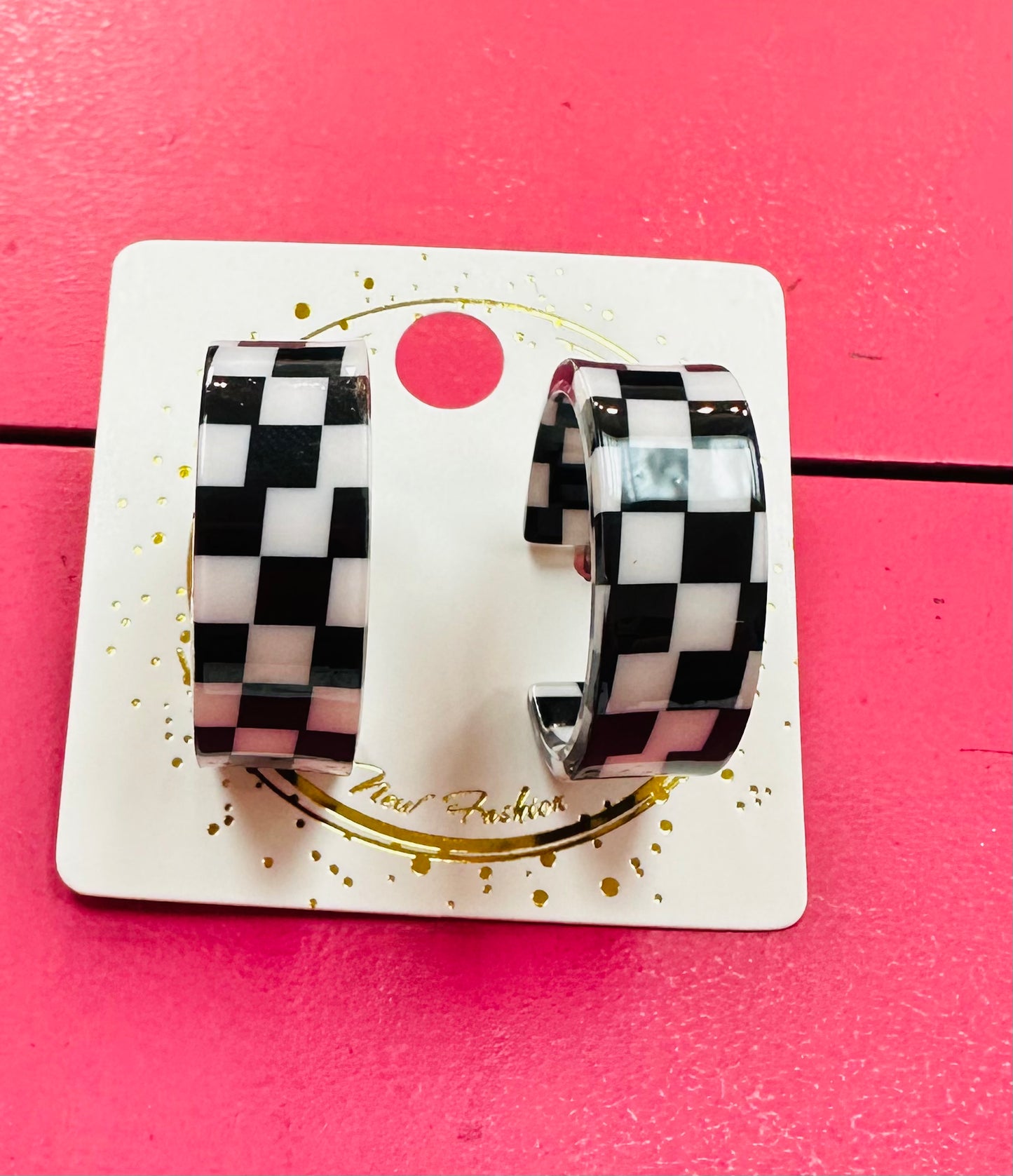 Checkered Game Day Earrings
