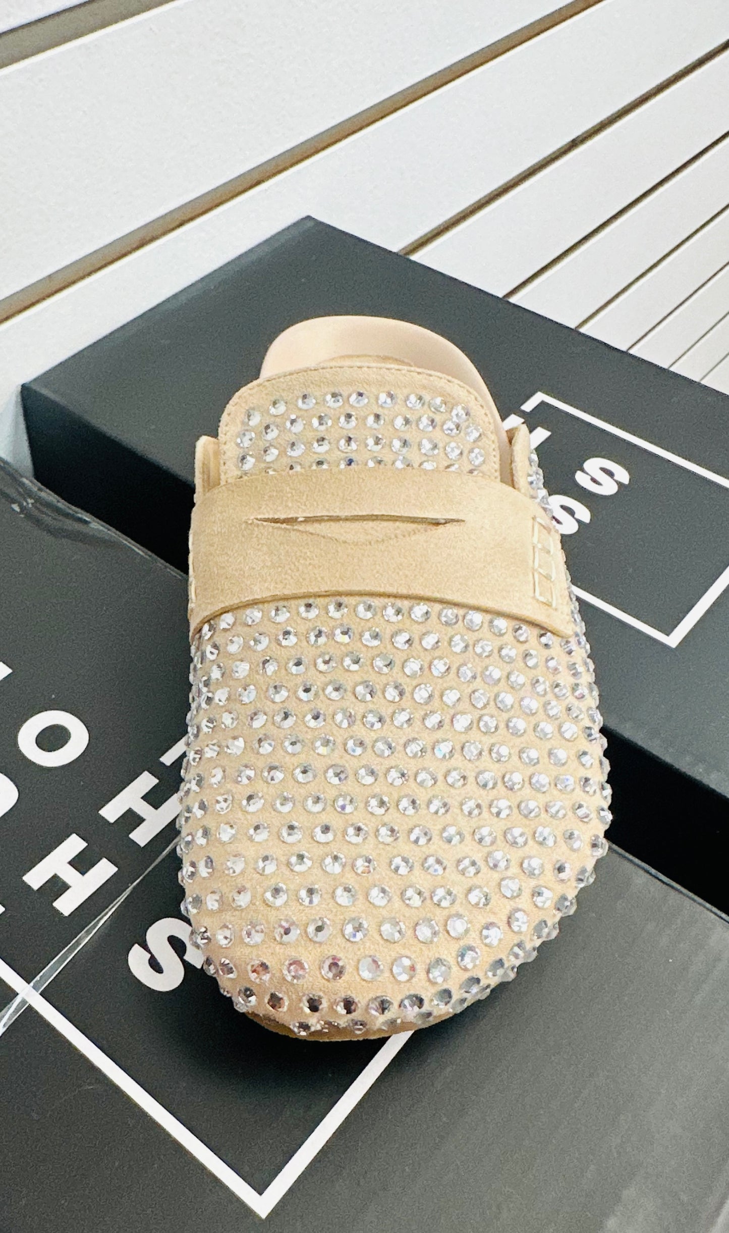 Tracy taupe suede slide