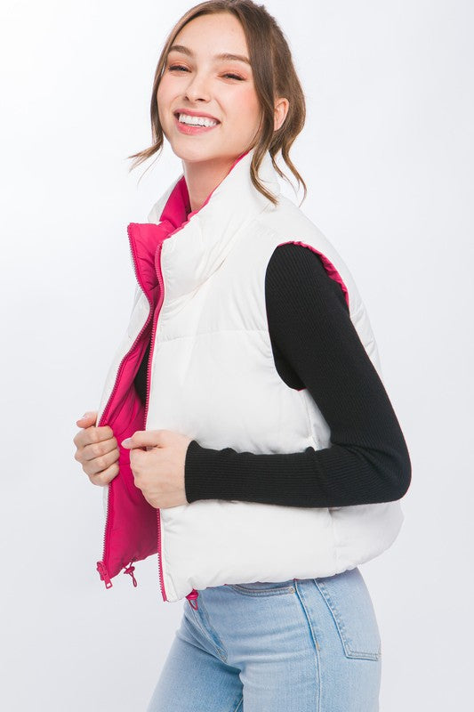 Rylie Reversible Vest Pink/White