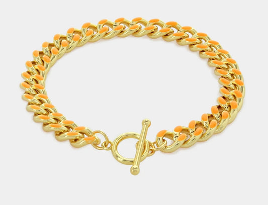 Orange and Gold Bracelet