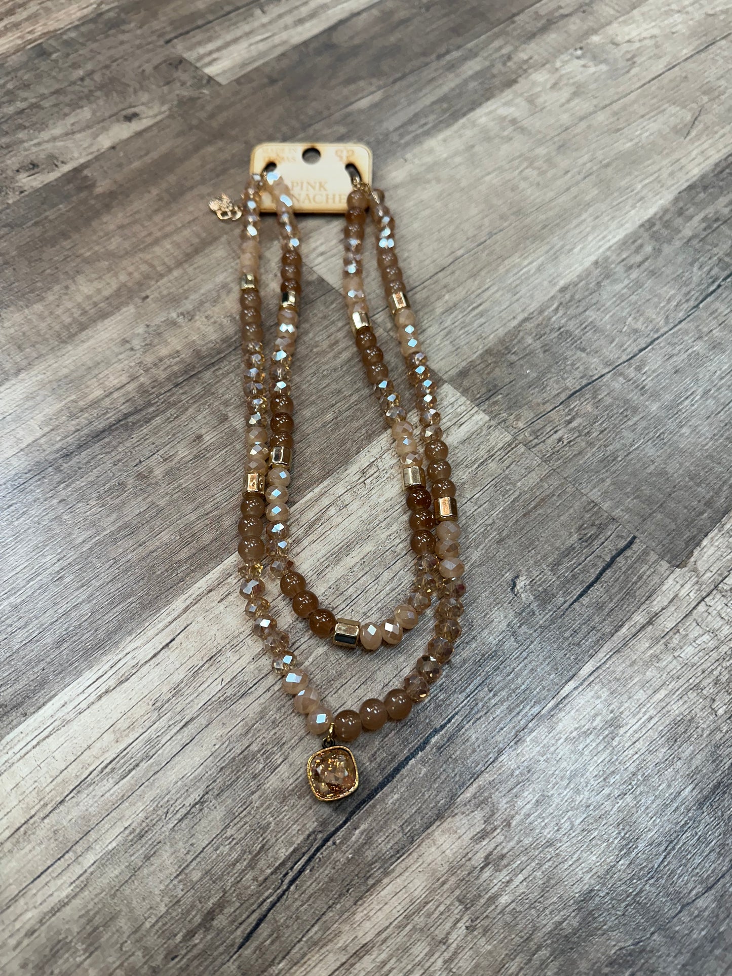 Double Strand Champagne Bead Necklace