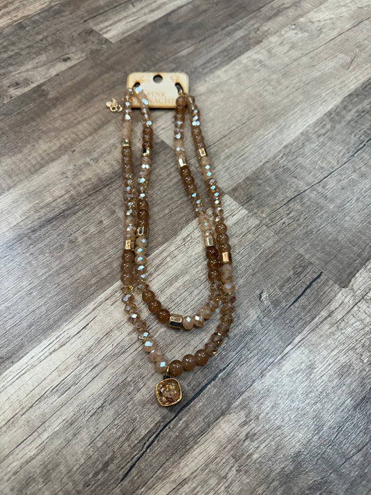 Double Strand Champagne Bead Necklace