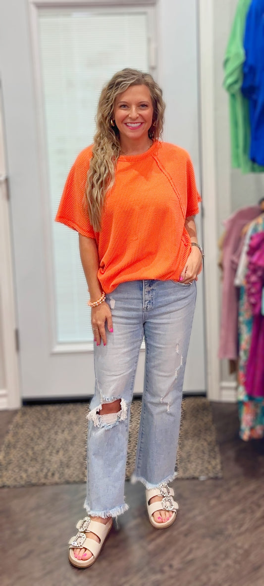 Urban Ribbed Top Orange