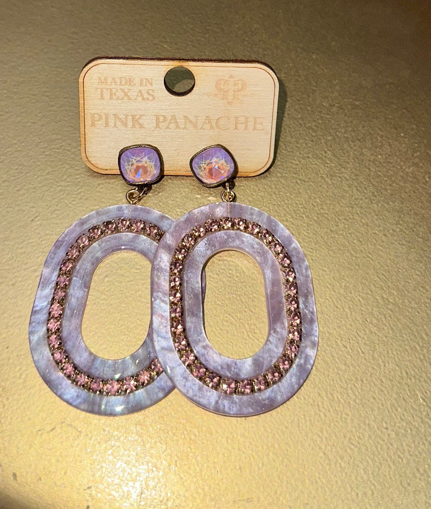 Purple Oval Earring