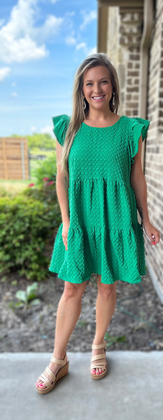 One Step Closer Dress Green