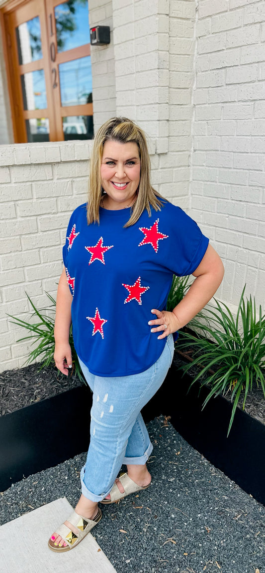 Americana Pearl Star Top