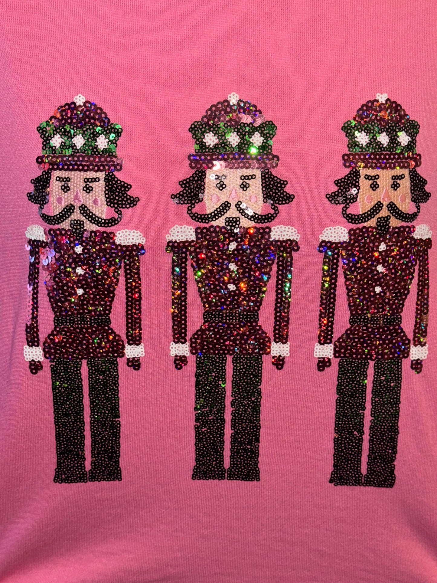 Sequin Nutcracker Sweater-Pink