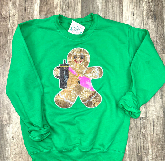 Gingerbread Sequin Sweatshirt