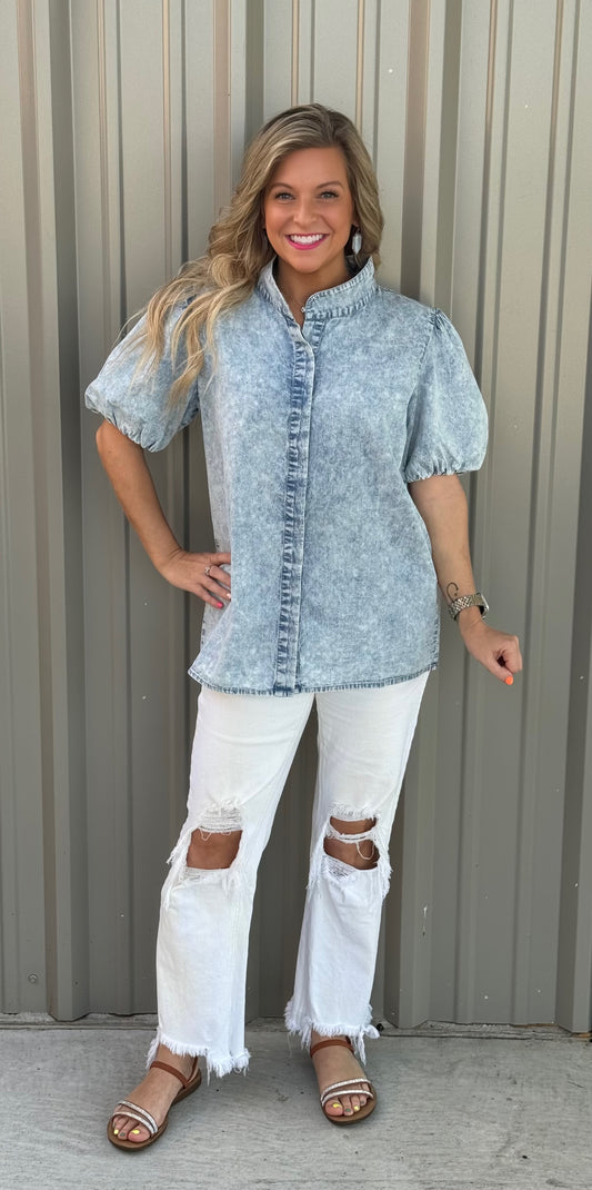 Sweep Me Away Top • Denim