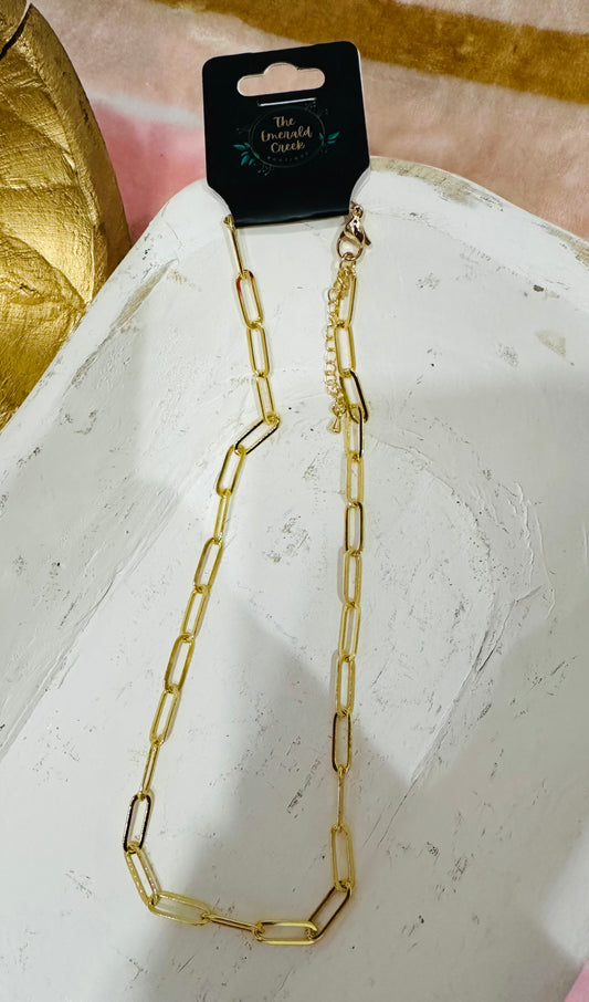 Gold Paperclip Necklace