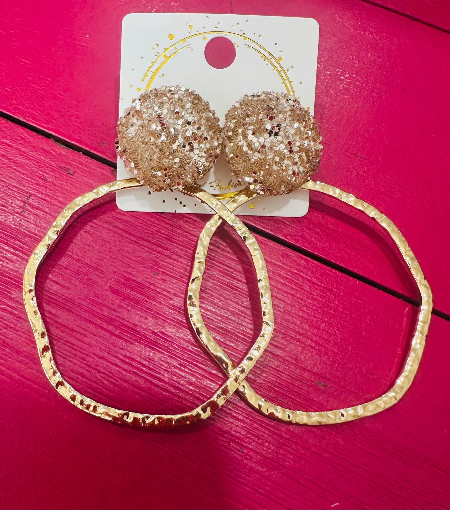 Champagne Glitter Earrings