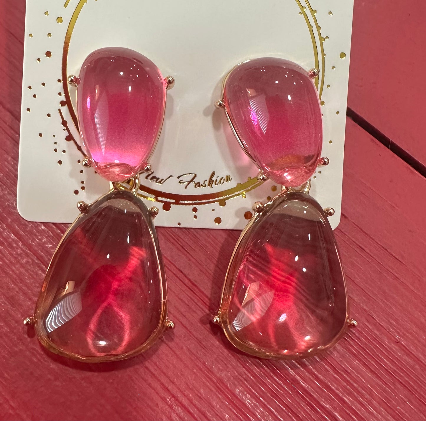 Pink Glass Earrings