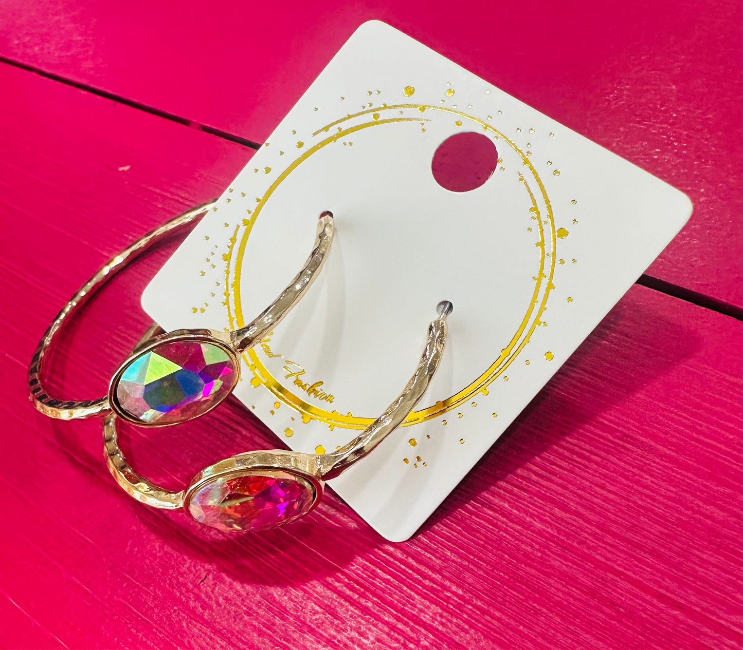 Iridescent Gold Hoop Earrings