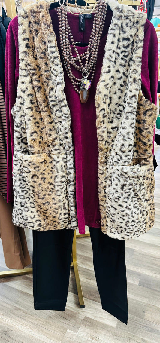 Fur Leopard Vest