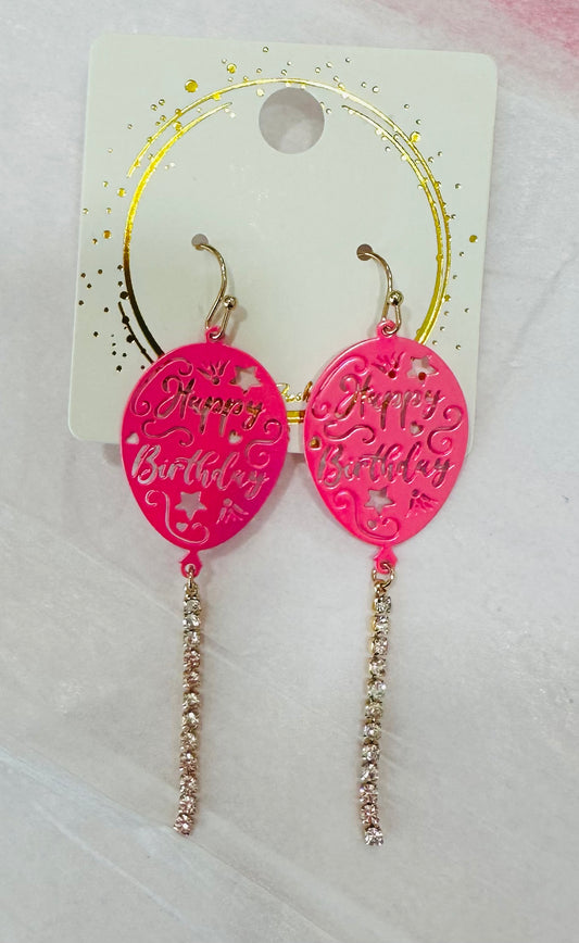 Pink Birthday Earrings