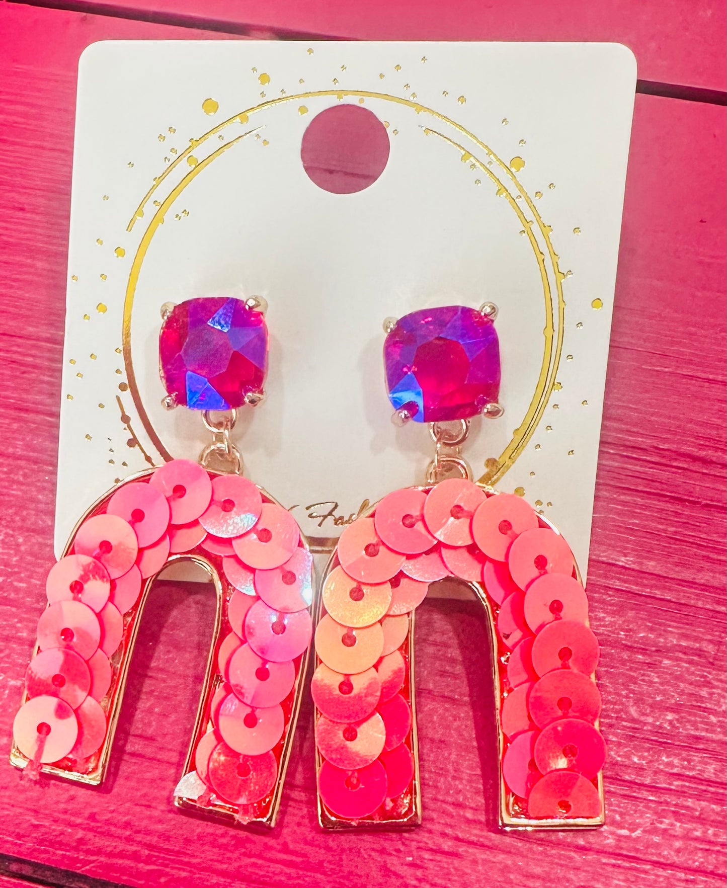 Fuchsia sequin Earrings