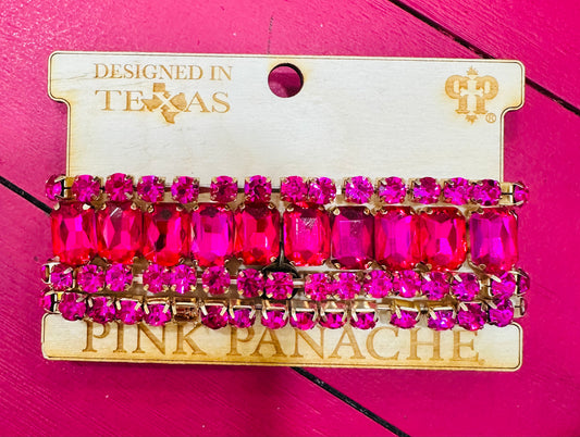 Fuchsia Rhinestone Stackable Bracelet