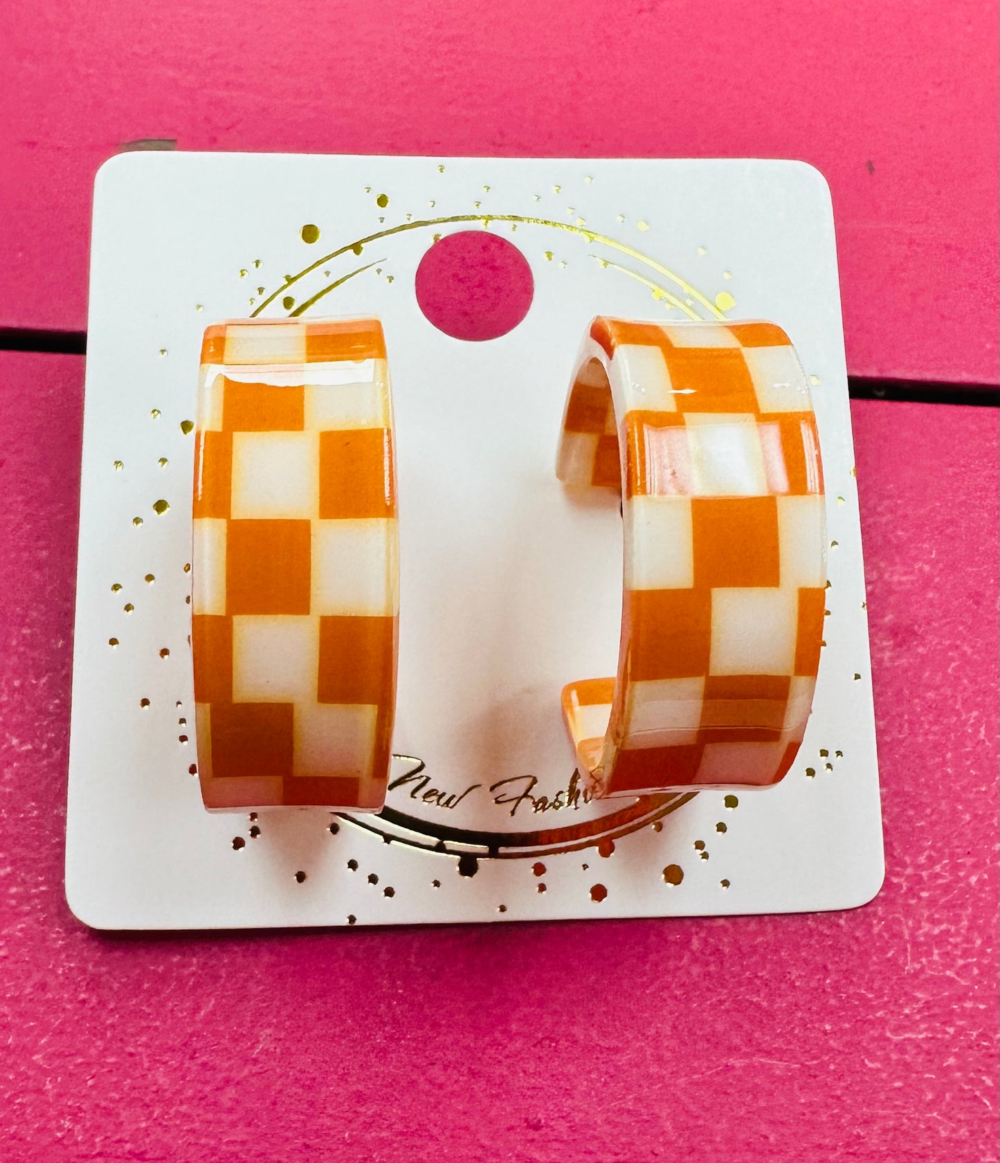 Checkered Game Day Earrings