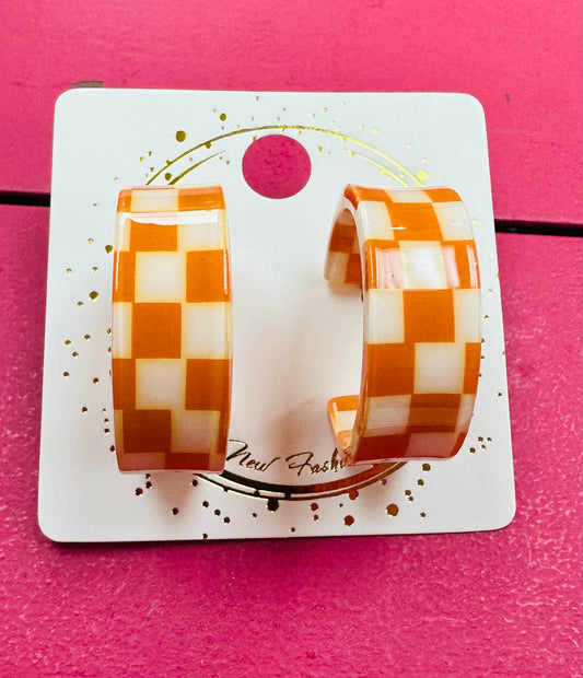 Checkered Game Day Earrings