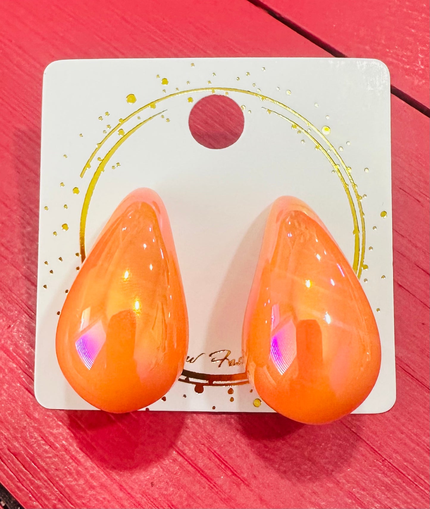 Iridescent Orange Earrings