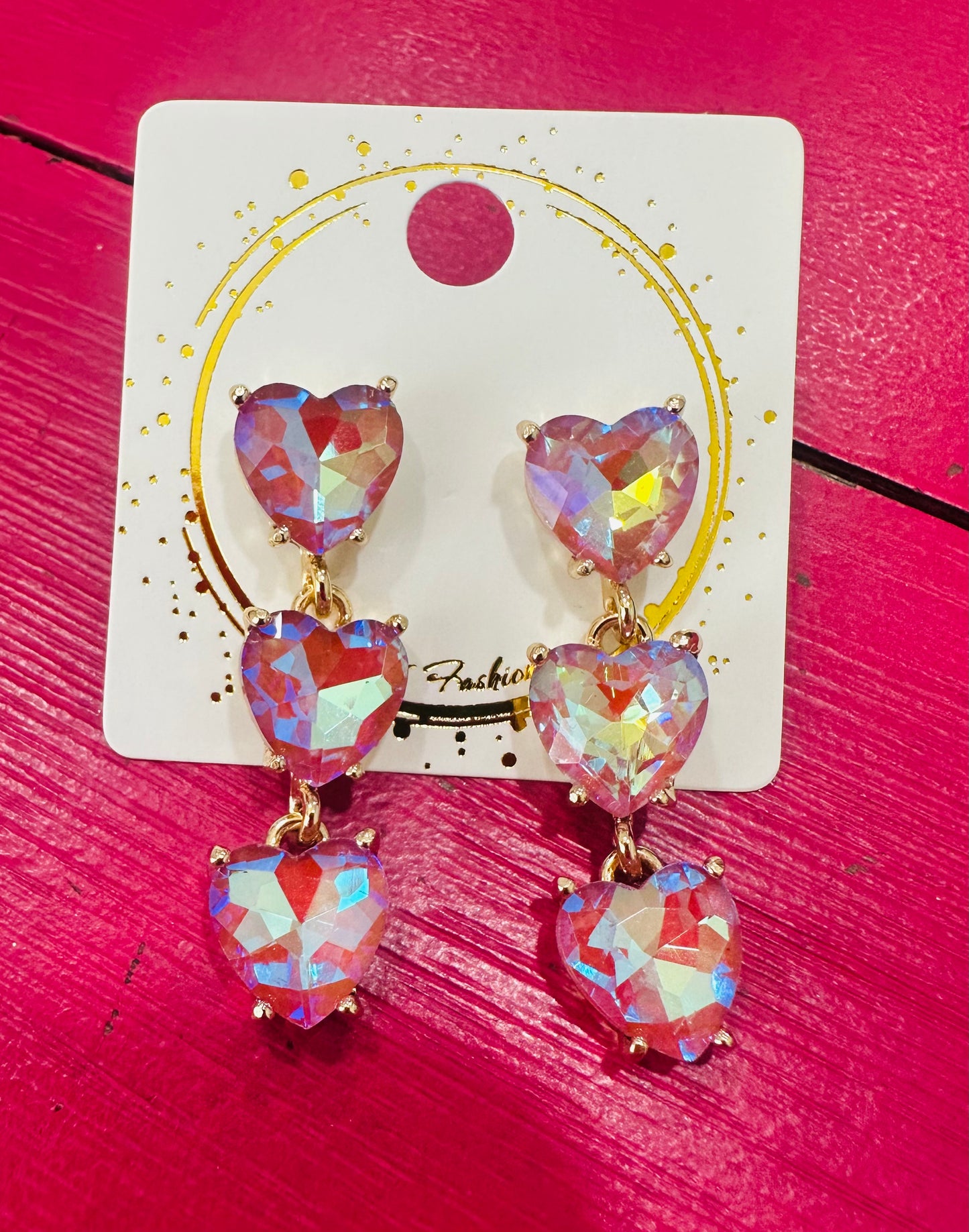 Rhinestone Heart Earrings