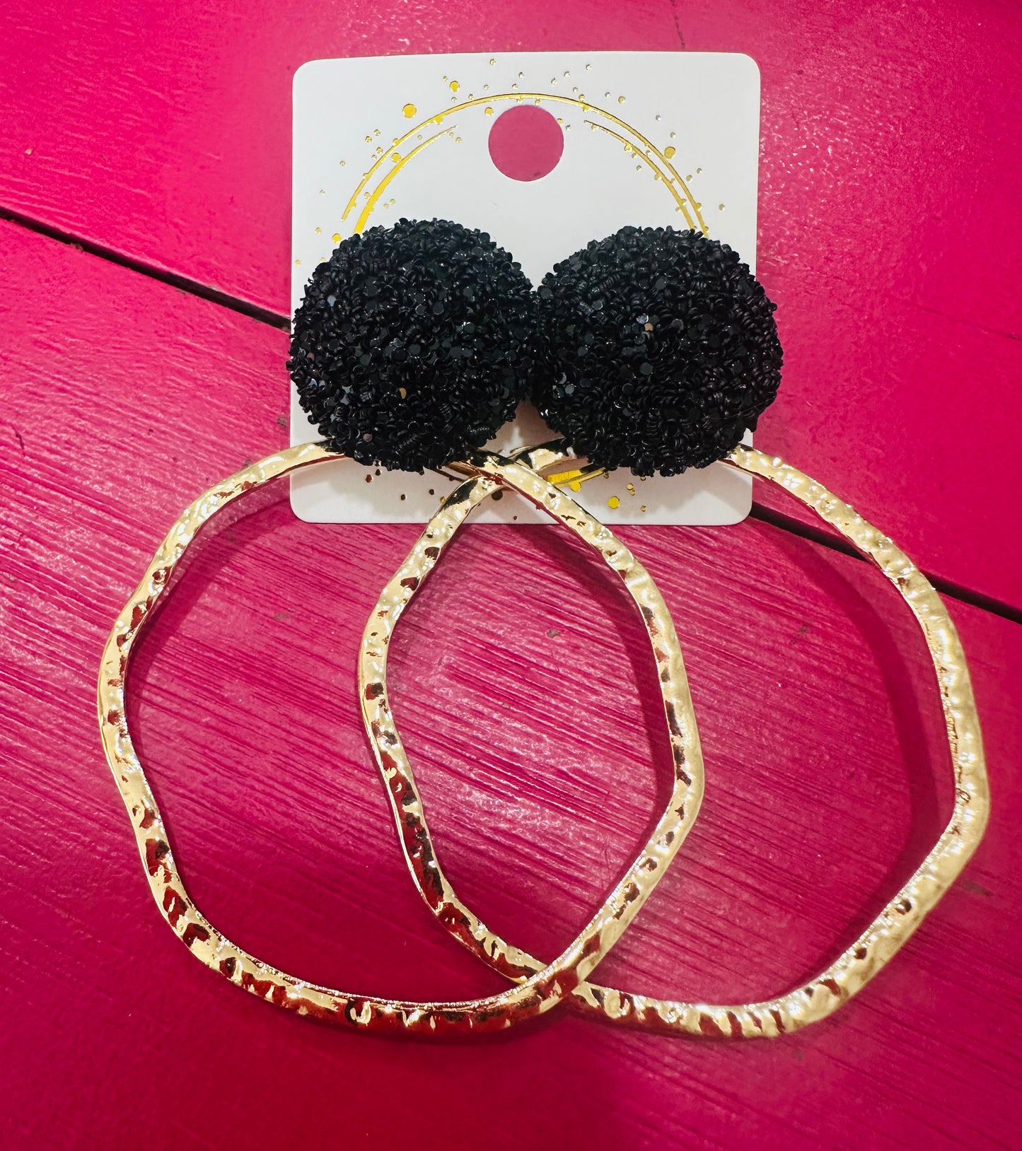 Black Glitter Earrings