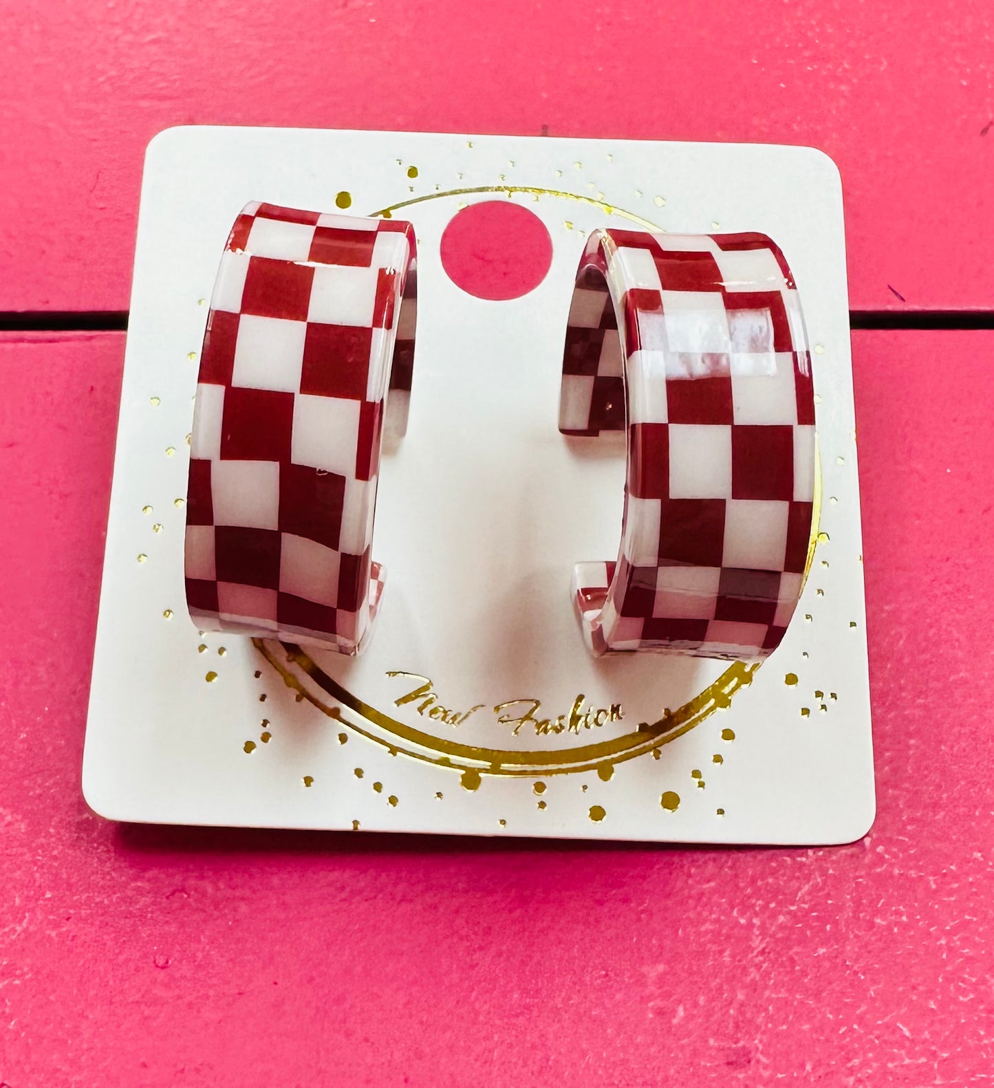 Checkered Game Day Earrings