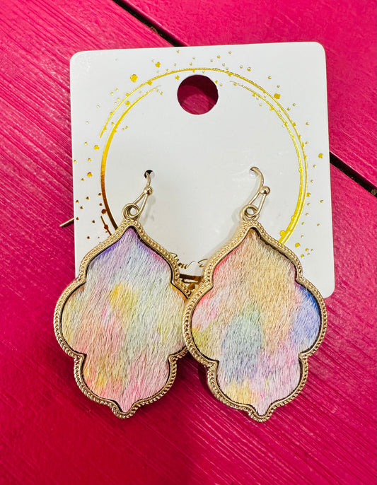 Pastel Cowhide Earrings