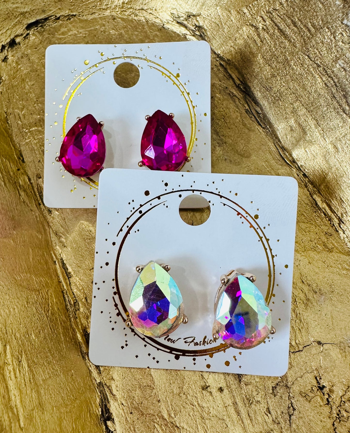 Tear Drop Rhinestone Earrings