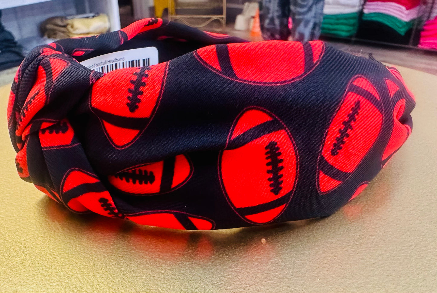 Black and Red Football Headband