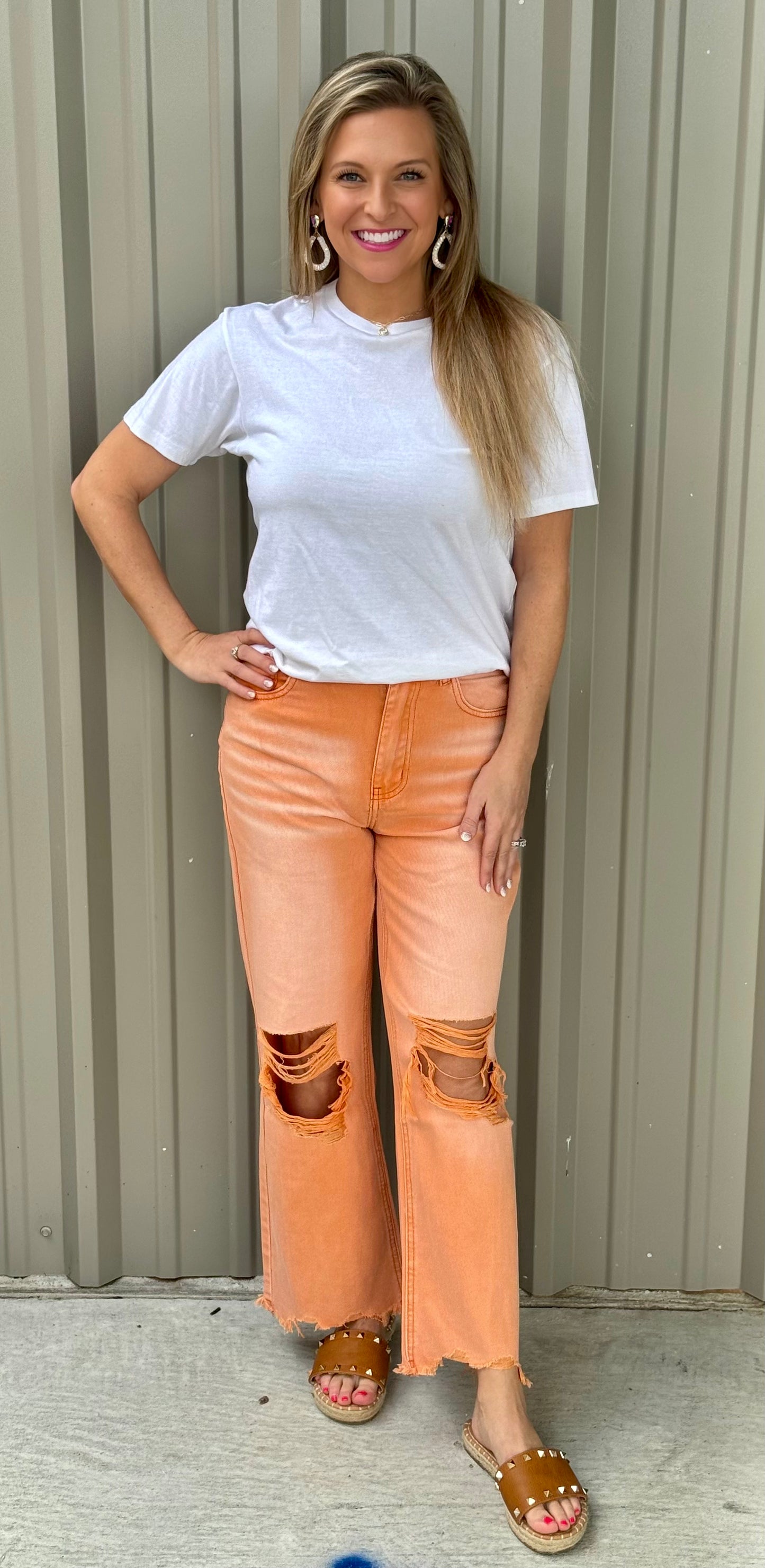 Running Free Distressed Jeans orange-Zenana