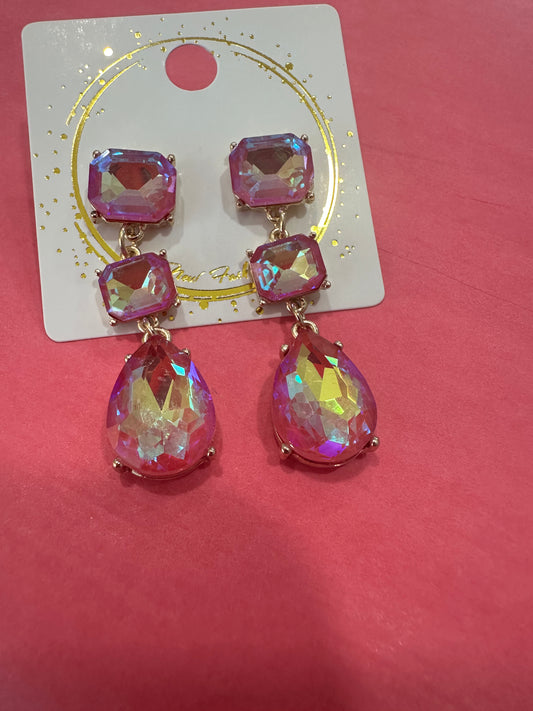 Pink Iridescent Earrings