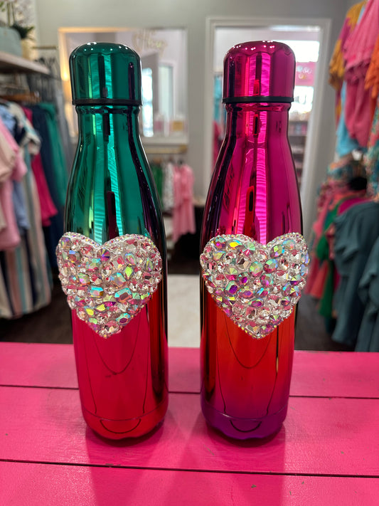 Blingy Heart Water Bottle