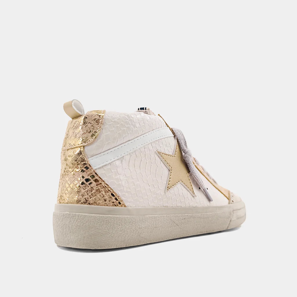 The Paulina Mid-Top Sneaker • Blush Snake