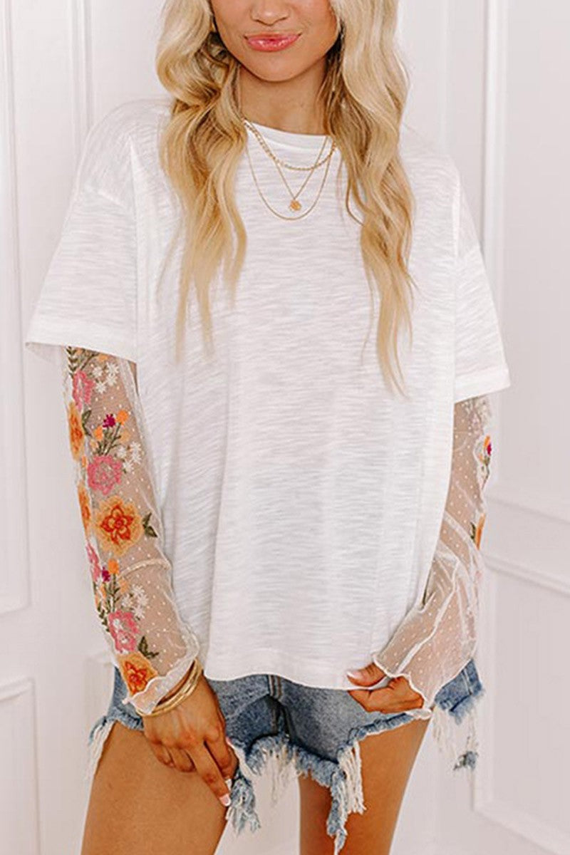 Floral Mesh Tee